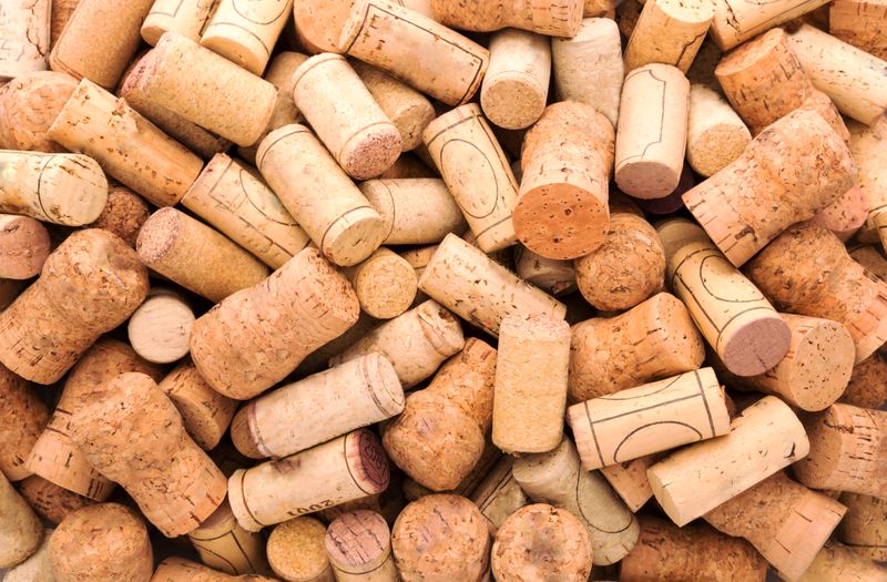 A close-up image of a cork material.