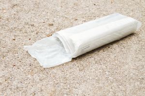 A plastic bag made of plastic material.