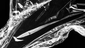 A plastic wrap covering a car transportation vehicle bag.