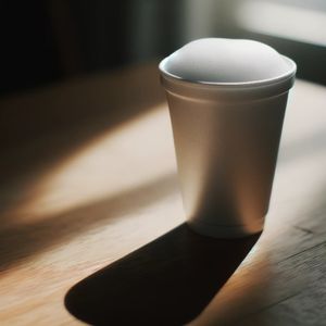 A cup, disposable cup, beverage, coffee, coffee cup, bottle, shaker.