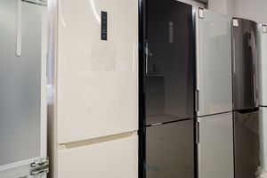 A refrigerator, an appliance for storing food and drinks.