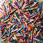 A colorful crayon.